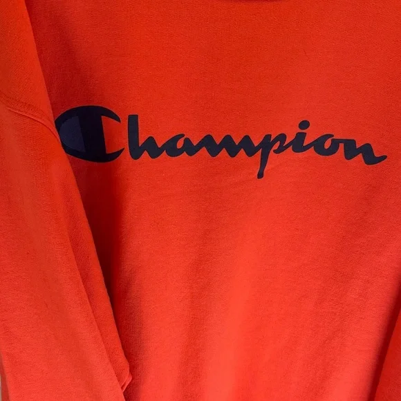 Champion Men's Bold Orange Crewneck Sweater - Picture 3 of 5